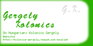 gergely kolonics business card